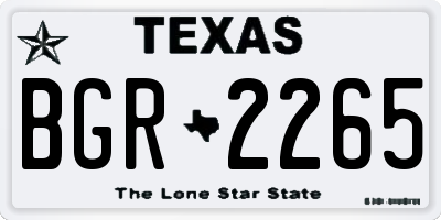 TX license plate BGR2265