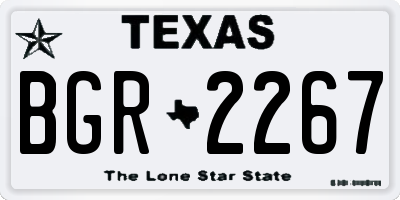 TX license plate BGR2267