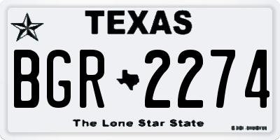 TX license plate BGR2274