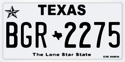 TX license plate BGR2275