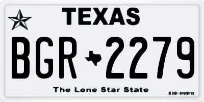 TX license plate BGR2279