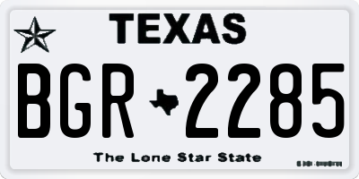 TX license plate BGR2285
