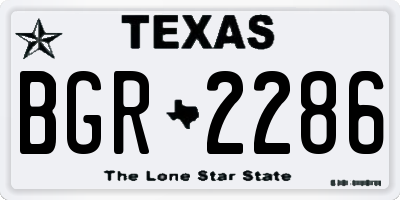 TX license plate BGR2286