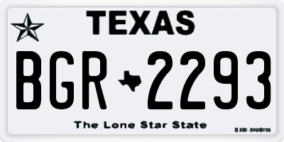 TX license plate BGR2293