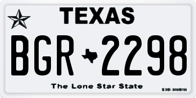 TX license plate BGR2298