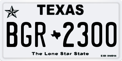 TX license plate BGR2300