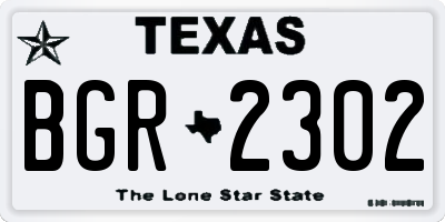 TX license plate BGR2302