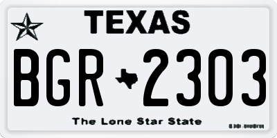 TX license plate BGR2303