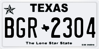 TX license plate BGR2304