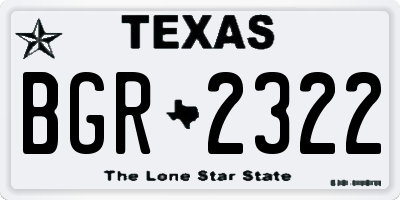 TX license plate BGR2322