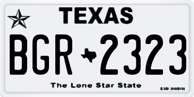 TX license plate BGR2323
