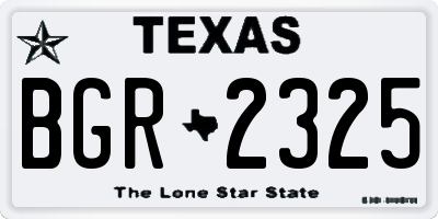 TX license plate BGR2325