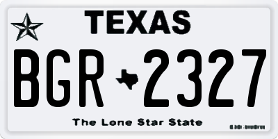 TX license plate BGR2327