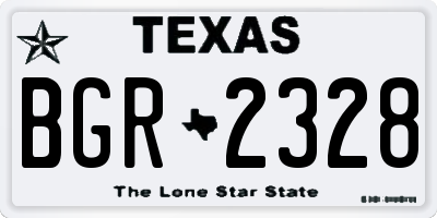 TX license plate BGR2328