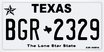 TX license plate BGR2329