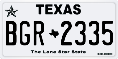 TX license plate BGR2335