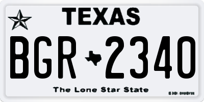 TX license plate BGR2340