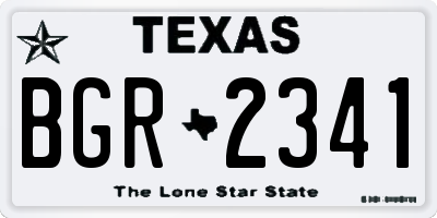 TX license plate BGR2341