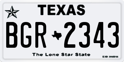 TX license plate BGR2343
