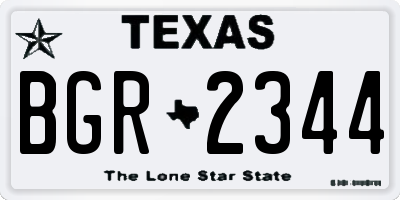TX license plate BGR2344