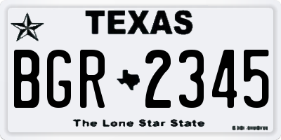 TX license plate BGR2345