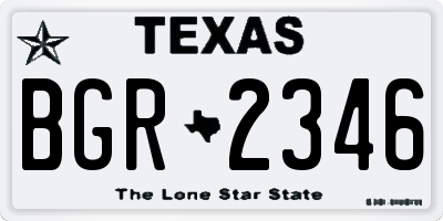 TX license plate BGR2346