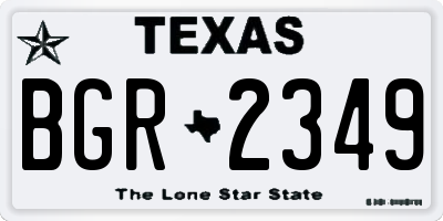 TX license plate BGR2349