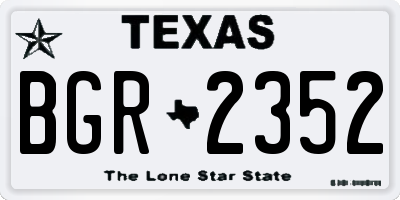 TX license plate BGR2352