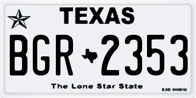 TX license plate BGR2353