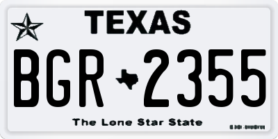 TX license plate BGR2355