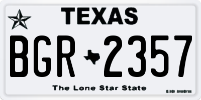 TX license plate BGR2357