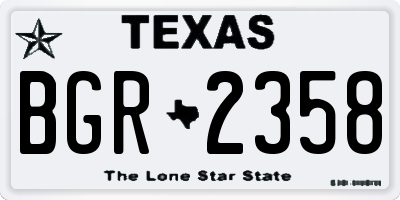 TX license plate BGR2358