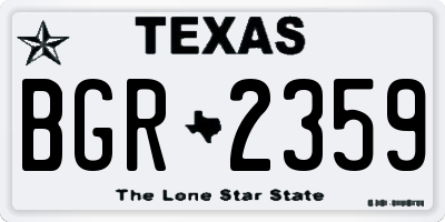 TX license plate BGR2359