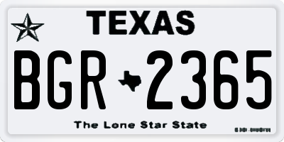 TX license plate BGR2365