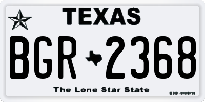 TX license plate BGR2368