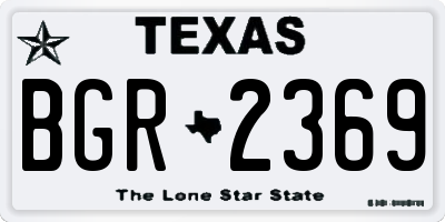 TX license plate BGR2369