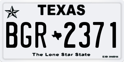 TX license plate BGR2371
