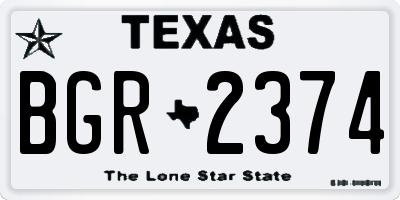 TX license plate BGR2374