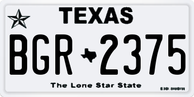 TX license plate BGR2375