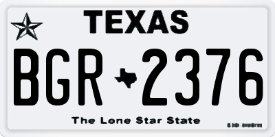 TX license plate BGR2376