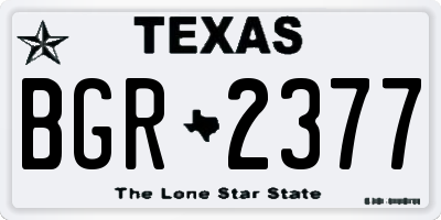 TX license plate BGR2377
