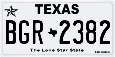 TX license plate BGR2382