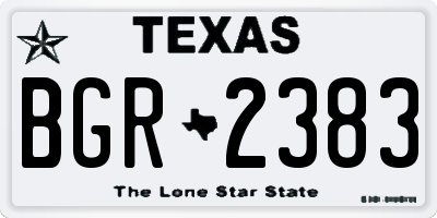 TX license plate BGR2383