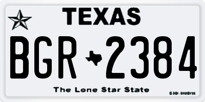 TX license plate BGR2384