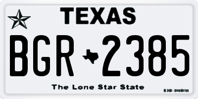 TX license plate BGR2385