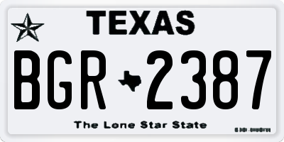 TX license plate BGR2387