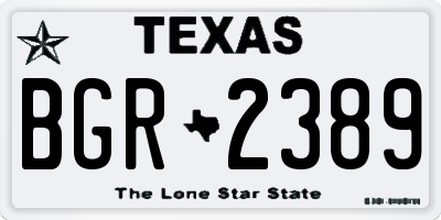 TX license plate BGR2389