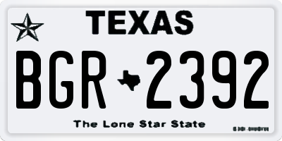 TX license plate BGR2392