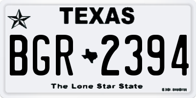 TX license plate BGR2394