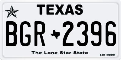 TX license plate BGR2396